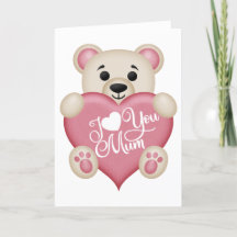Mignonne Ours Teddy - Je T'Aime Maman