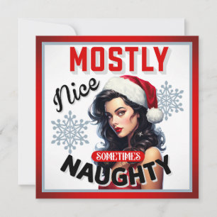 Cartes Pour Fêtes Annuelles Mignonne Parfois Naughty Retro Noël Pinup