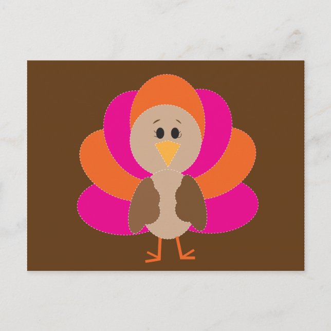 Cartes Pour Fêtes Annuelles Mignonne Thanksgiving Turquie automne automne auto (Devant)