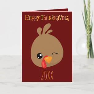 Cartes Pour Fêtes Annuelles Mignonne Turquie Thanksgiving 20XX