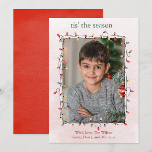 Cartes Pour Fêtes Annuelles Mignonne Une Photo Chaîne Lights Noël