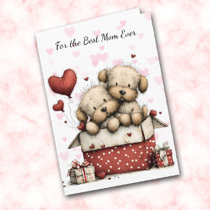 Cartes Pour Fêtes Annuelles Mignons Chiots Font Bouger Ma Queue Maman