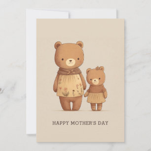 Cartes Pour Fêtes Annuelles Mignons ours en peluche animés. Fête des mères