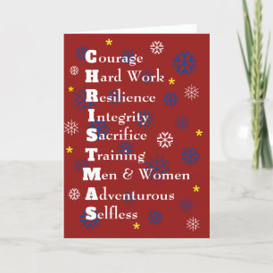 Cartes Pour Fêtes Annuelles Militaire États-Unis personnalisable Joyeux Noël n