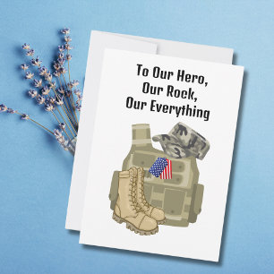 Cartes Pour Fêtes Annuelles Militaire Soldat de Vétéran, USA, Papa mari, Anniv
