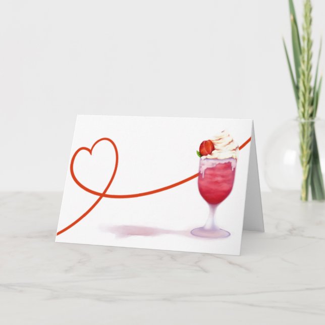 Cartes Pour Fêtes Annuelles Milkshake de Valentine (Devant)