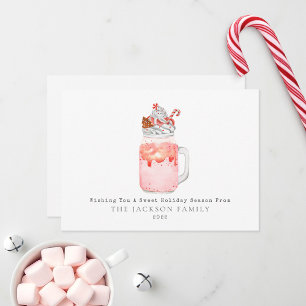 Cartes Pour Fêtes Annuelles Milkshake Sucré au Bonbon à la Menthe Poivrée