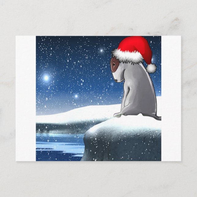 Cartes Pour Fêtes Annuelles Milo de Noël (le chiot de bull-terrier) (Devant)