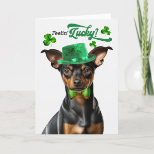 Cartes Pour Fêtes Annuelles Min Pin Funny Chien Lucky St Patrick's Day