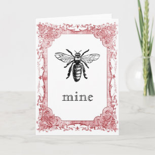 Cartes Pour Fêtes Annuelles Mine d'abeilles Vintage Valentine