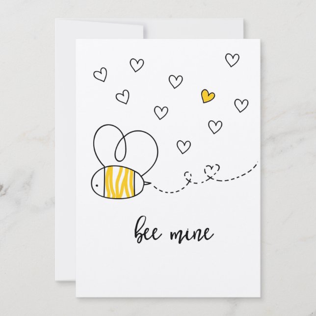Cartes Pour Fêtes Annuelles Mine Valentine mignon d'abeille de Papier (Devant)