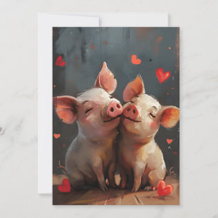 Cartes Pour Fêtes Annuelles Mini cochons Saint Valentin