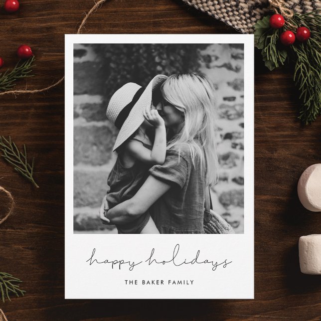 Cartes Pour Fêtes Annuelles Mini écrit à la main Happy holiday photo (Créateur téléchargé)