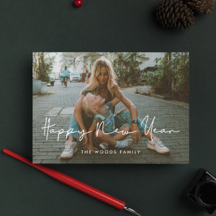 Cartes Pour Fêtes Annuelles Mini écrit à la main Happy New Year photo