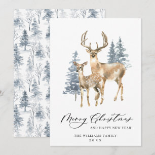 Cartes Pour Fêtes Annuelles Mini Elegant Deer Christmas Tree voiture de vacanc