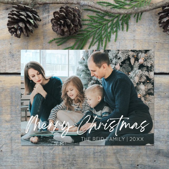 Cartes Pour Fêtes Annuelles Mini Élégant Photo de famille personnalisée Noël (Créateur téléchargé)