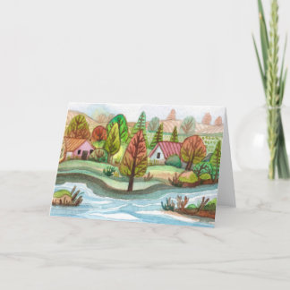Cartes Pour Fêtes Annuelles Mini Island Lakescape