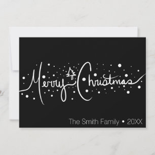 Cartes Pour Fêtes Annuelles Mini Joyeux Noël Main tirée neige