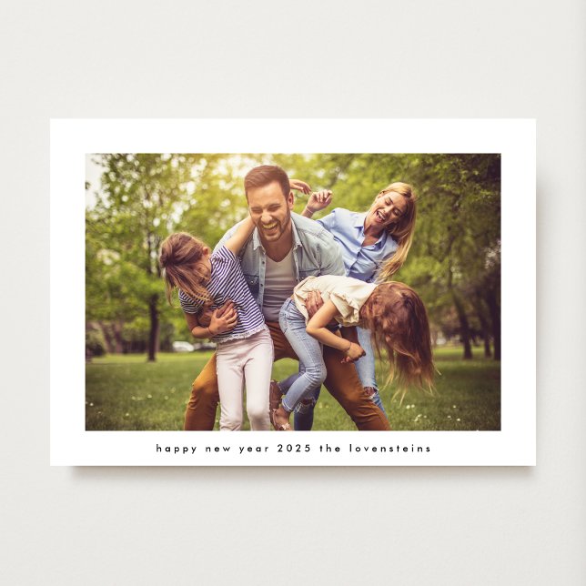 Cartes Pour Fêtes Annuelles Mini Joyeux Nouvel An 2026 Cadre photo blanc (Créateur téléchargé)