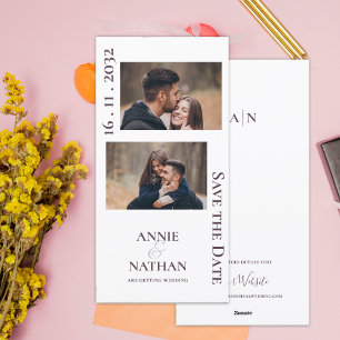 Cartes Pour Fêtes Annuelles Mini Mignonne Deux Photos Mariage enregistrer la d