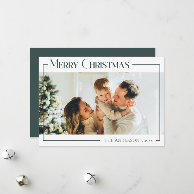Cartes Pour Fêtes Annuelles Mini-moderne personnalisé photo de famille Noël (Devant/Arrière en situation)
