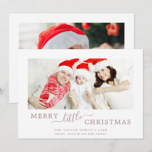 Cartes Pour Fêtes Annuelles Mini Rose Gold Merry Little Christmas Baby