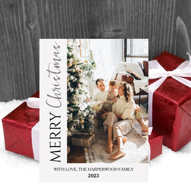 Cartes Pour Fêtes Annuelles Mini-tendance moderne photo Noël de famille (Créateur téléchargé)