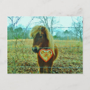 Cartes Pour Fêtes Annuelles Miniature cheval Brown Valentine Heart