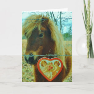 Cartes Pour Fêtes Annuelles Miniature cheval Brown Valentine Heart