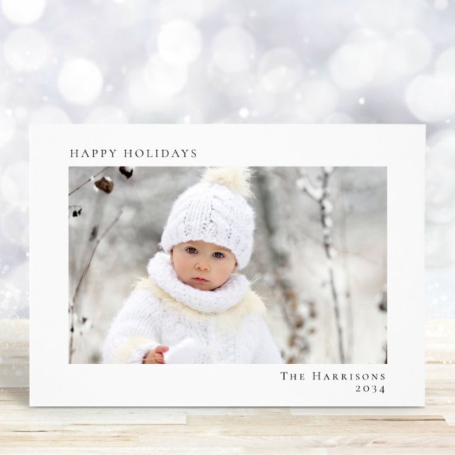 Cartes Pour Fêtes Annuelles Miniature moderne Joyeux Jours de Noël Photo (Share the love and warmth of the season with your personalized photo Christmas card)