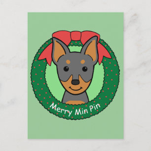Cartes Pour Fêtes Annuelles Miniature Pinscher Noël