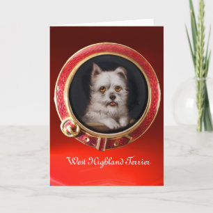 Cartes Pour Fêtes Annuelles MINIATURE PORTRAITS DE CHIENS West Highland Terrie