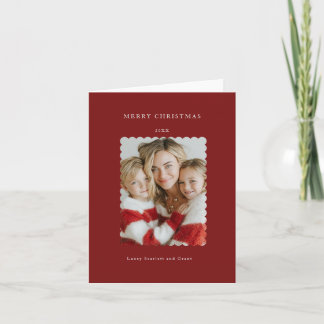 Cartes Pour Fêtes Annuelles Minimal Joyeux Noël Vintage Élégant Rouge