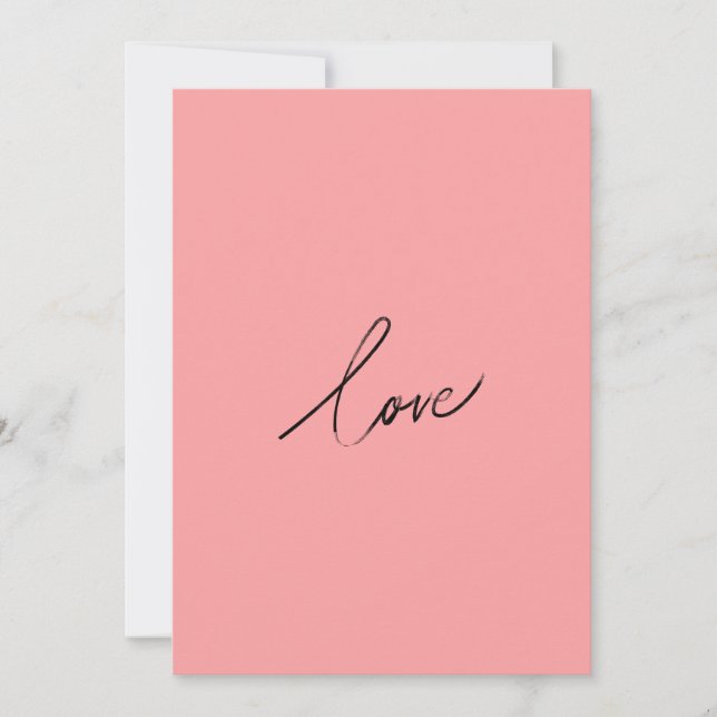 Cartes Pour Fêtes Annuelles Minimal Love Script — Blush Pink Modern (Devant)