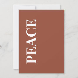 Cartes Pour Fêtes Annuelles Minimal PEACE | Terracotta Holiday Greeting Card