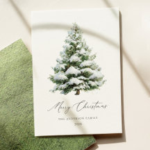 Minimal Pine Tree Christmas Card