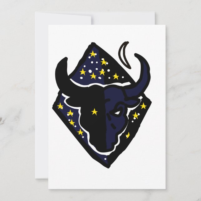 Cartes Pour Fêtes Annuelles Minimalist Bull Icon (Devant)