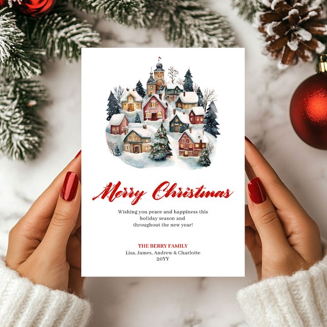 Cartes Pour Fêtes Annuelles Minimalist Christmas Scene Greeting Card (Minimalist Christmas Scene Greeting Card)