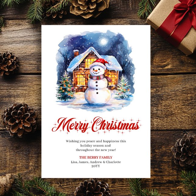 Cartes Pour Fêtes Annuelles Minimalist Cozy Christmas Scene Greeting Card (Minimalist Cozy Christmas Scene Greeting Card)