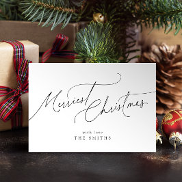 Cartes Pour Fêtes Annuelles Minimalist Elegant Script Merriest Christmas