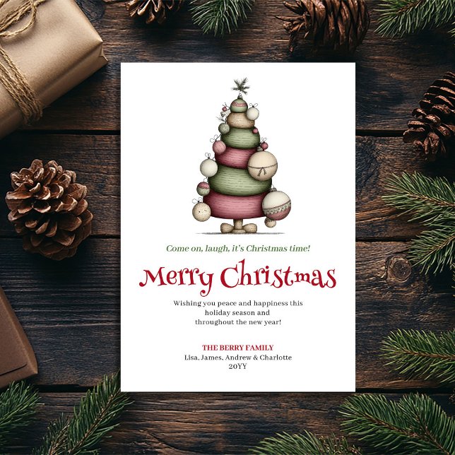 Cartes Pour Fêtes Annuelles Minimalist funny Christmas tree greeting card (Minimalist funny Christmas tree greeting card

)