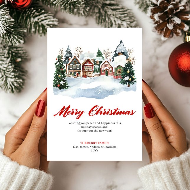 Cartes Pour Fêtes Annuelles Minimalist Holiday Scene Christmas Greeting Card (Minimalist Holiday Scene Christmas Greeting Card)