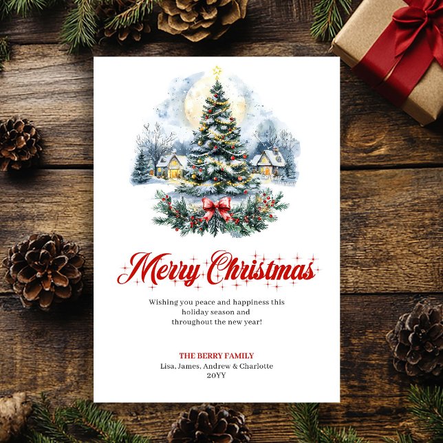 Cartes Pour Fêtes Annuelles Minimalist holiday scene Christmas greeting card (Minimalist holiday scene Christmas greeting card

)