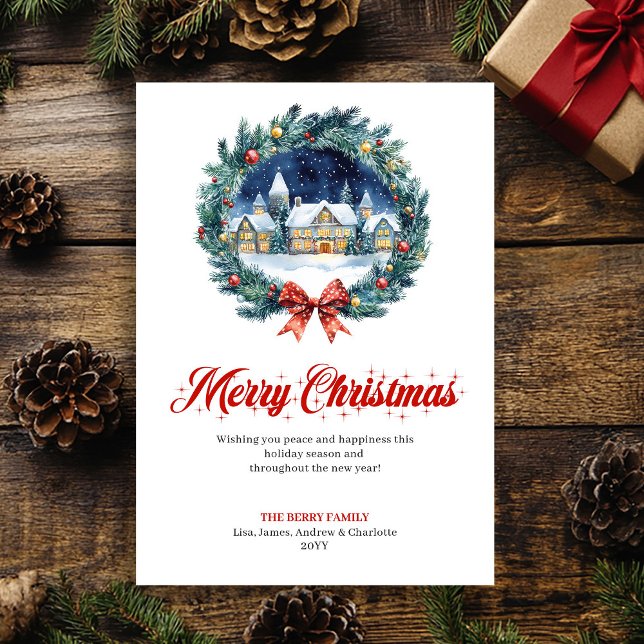 Cartes Pour Fêtes Annuelles Minimalist Holiday Scene Designer Greeting Card (Minimalist Holiday Scene Designer Greeting Card)
