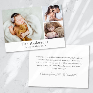 Cartes Pour Fêtes Annuelles Minimaliste 3 photos Joyeuses fêtes