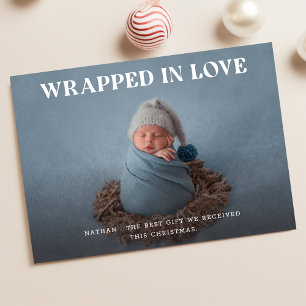 Cartes Pour Fêtes Annuelles Minimaliste Élégant Baby First Christmas Photo