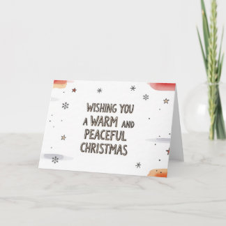 Cartes Pour Fêtes Annuelles Minimaliste Lettre de Noël Chaleureuse et Paisible
