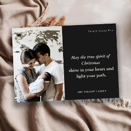 Cartes Pour Fêtes Annuelles Minimum 1 Photo Black & White Christmas Spirit