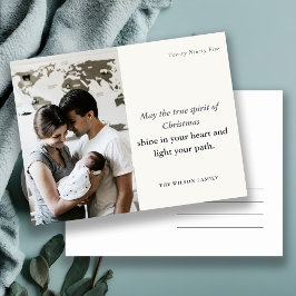 Cartes Pour Fêtes Annuelles Minimum 1 Photo Black & White Christmas Spirit