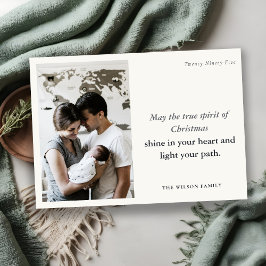 Cartes Pour Fêtes Annuelles Minimum 1 Photo Black & White Christmas Spirit
